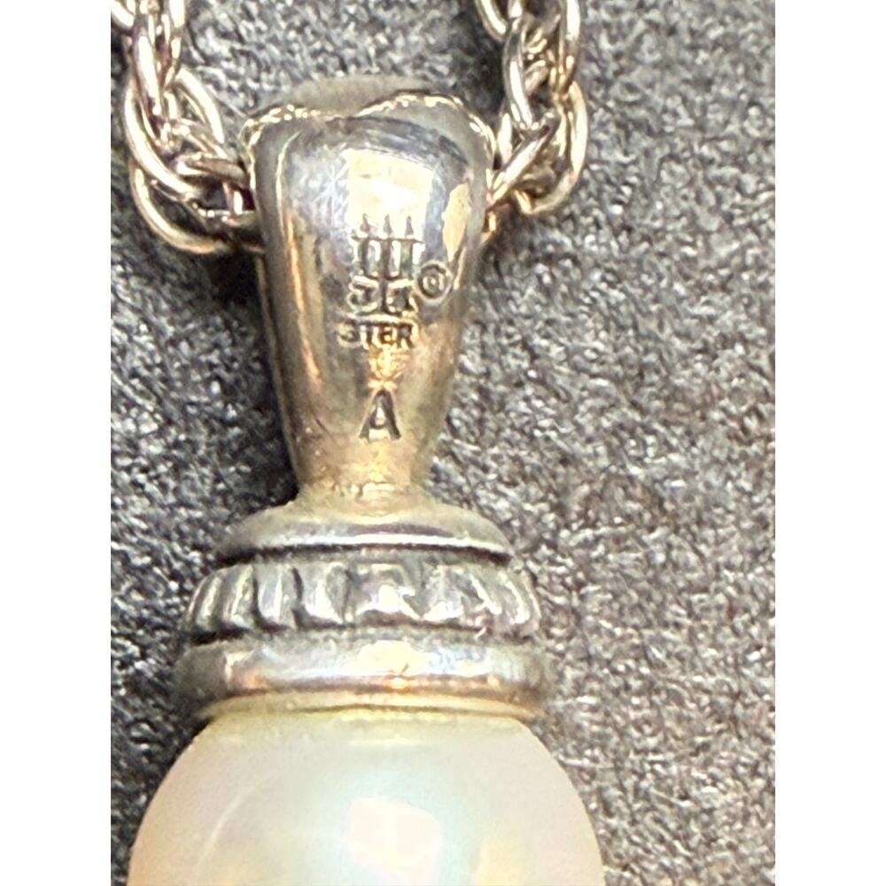 JAMES AVERY Sterling Silver Vintage Drop Pearl Pendant Charm Necklace Retired - Picture 4 of 6
